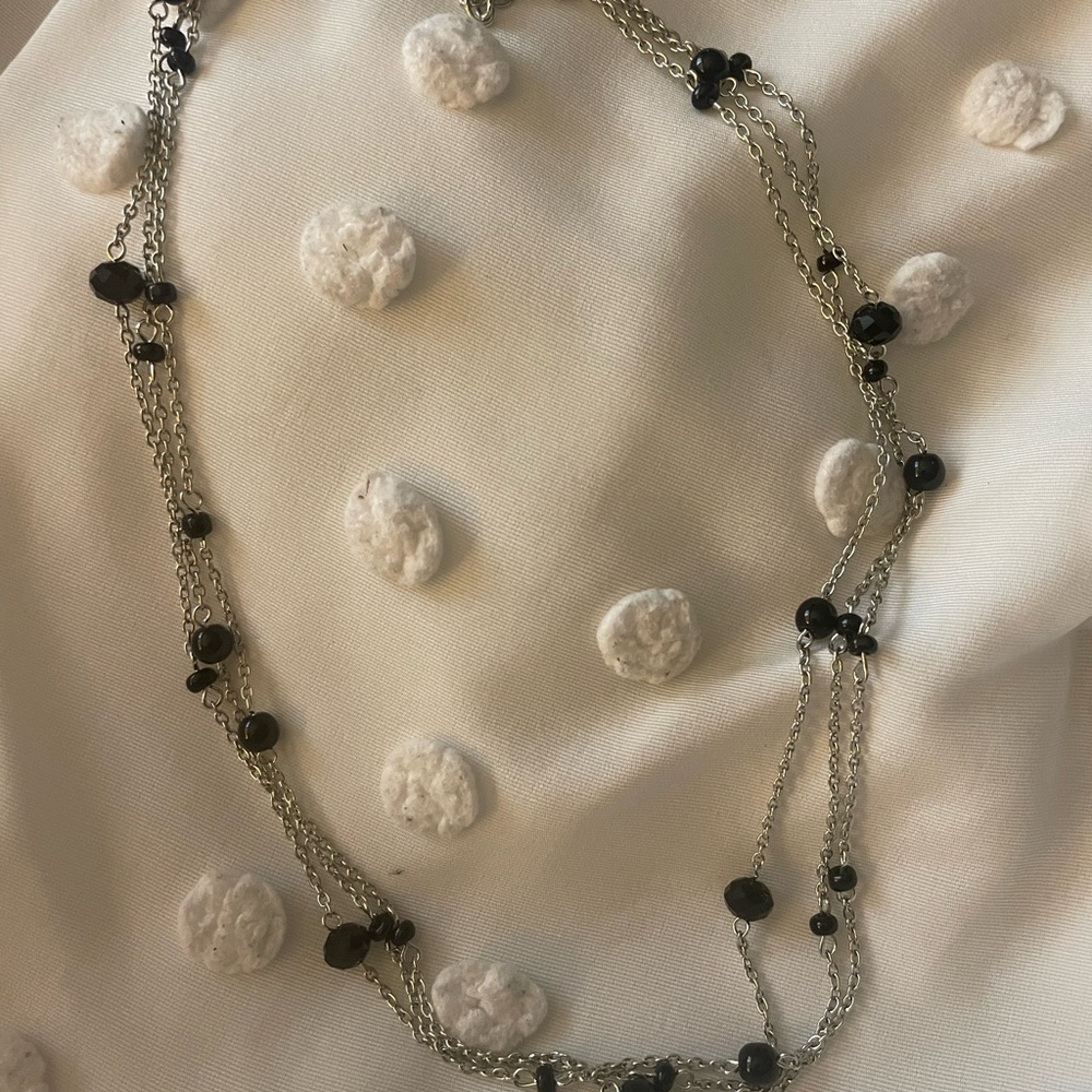Elegant Black and Silver Necklace
